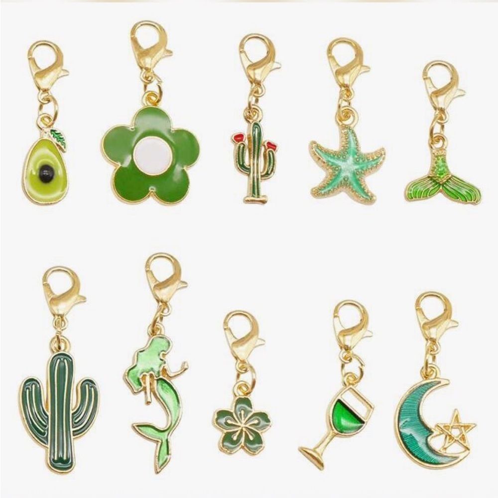 Gold and Green Charm Set S1179